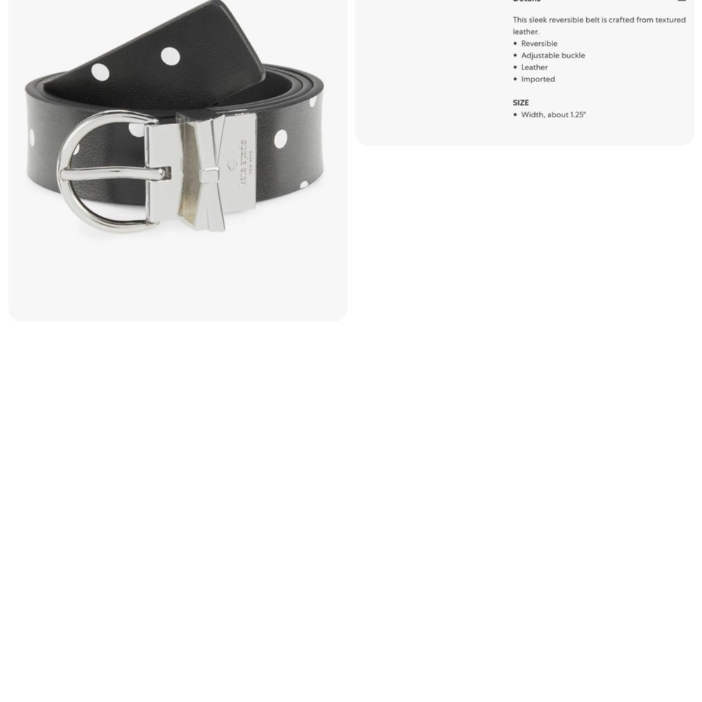 Kate spade Reversible Polka Dot Belt Medium